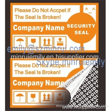 Do Not Accept If The Seal Is Broken Tamper Proof Seal Shipping Labels From China 